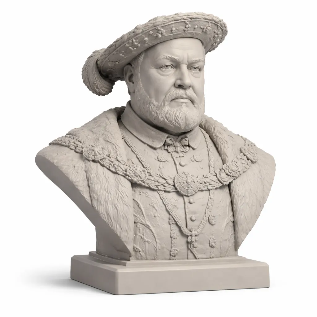 Henry VIII Bust 3D Model .c4d .max .obj .3ds .fbx .stl .blend