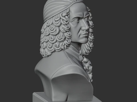 Antonio Vivaldi Bust 3D Model