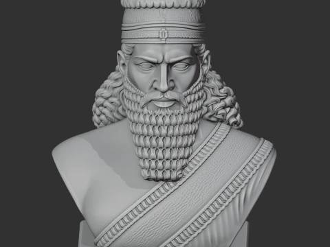 Ashurbanipal Bust 3D Model