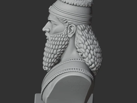 Ashurbanipal Bust 3D Model