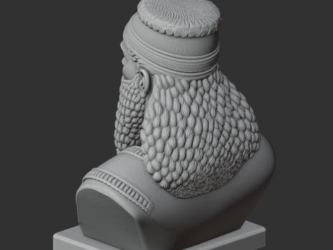 Ashurbanipal Bust 3D Model