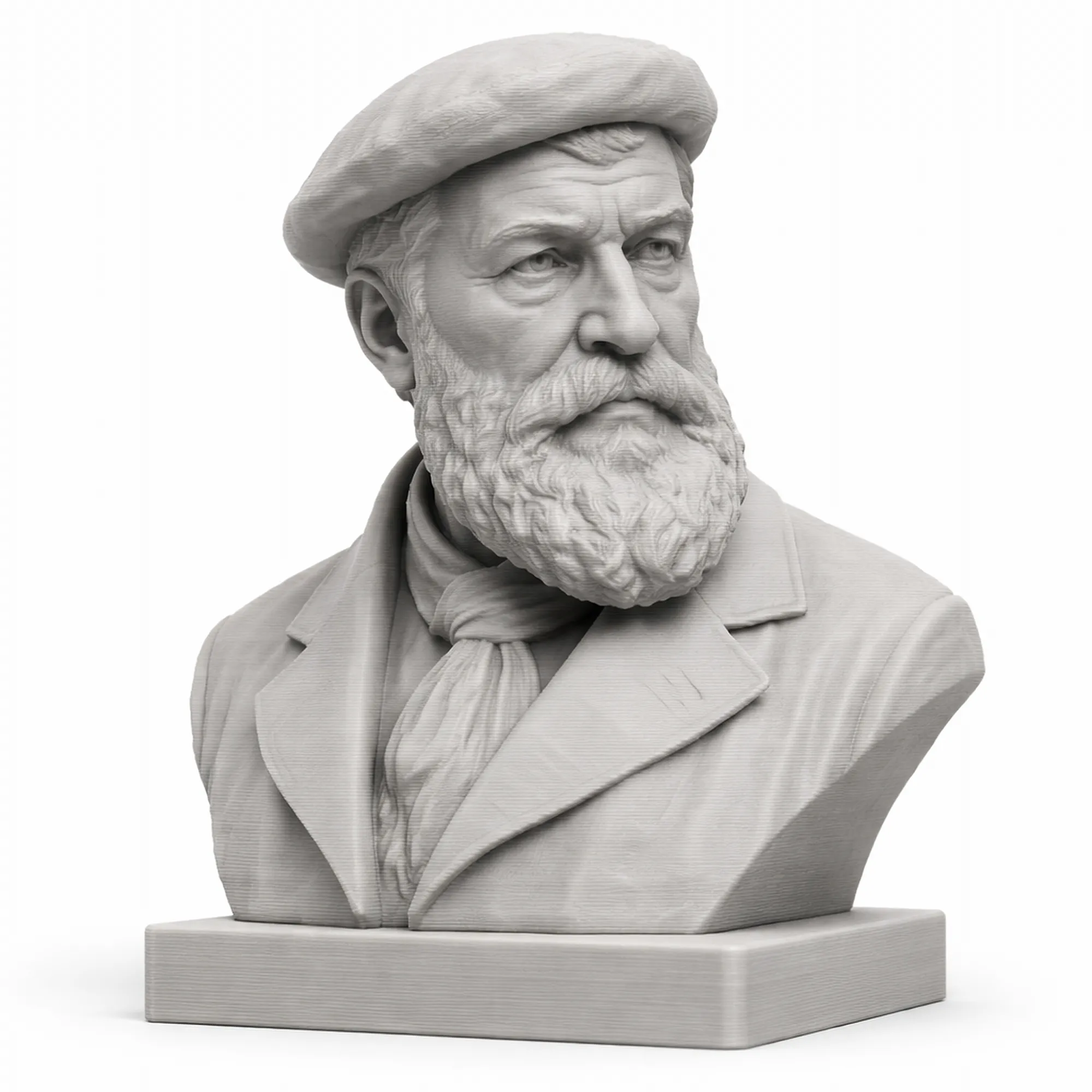 Auguste Rodin Bust 3D Model .c4d .max .obj .3ds .fbx .stl .blend 
