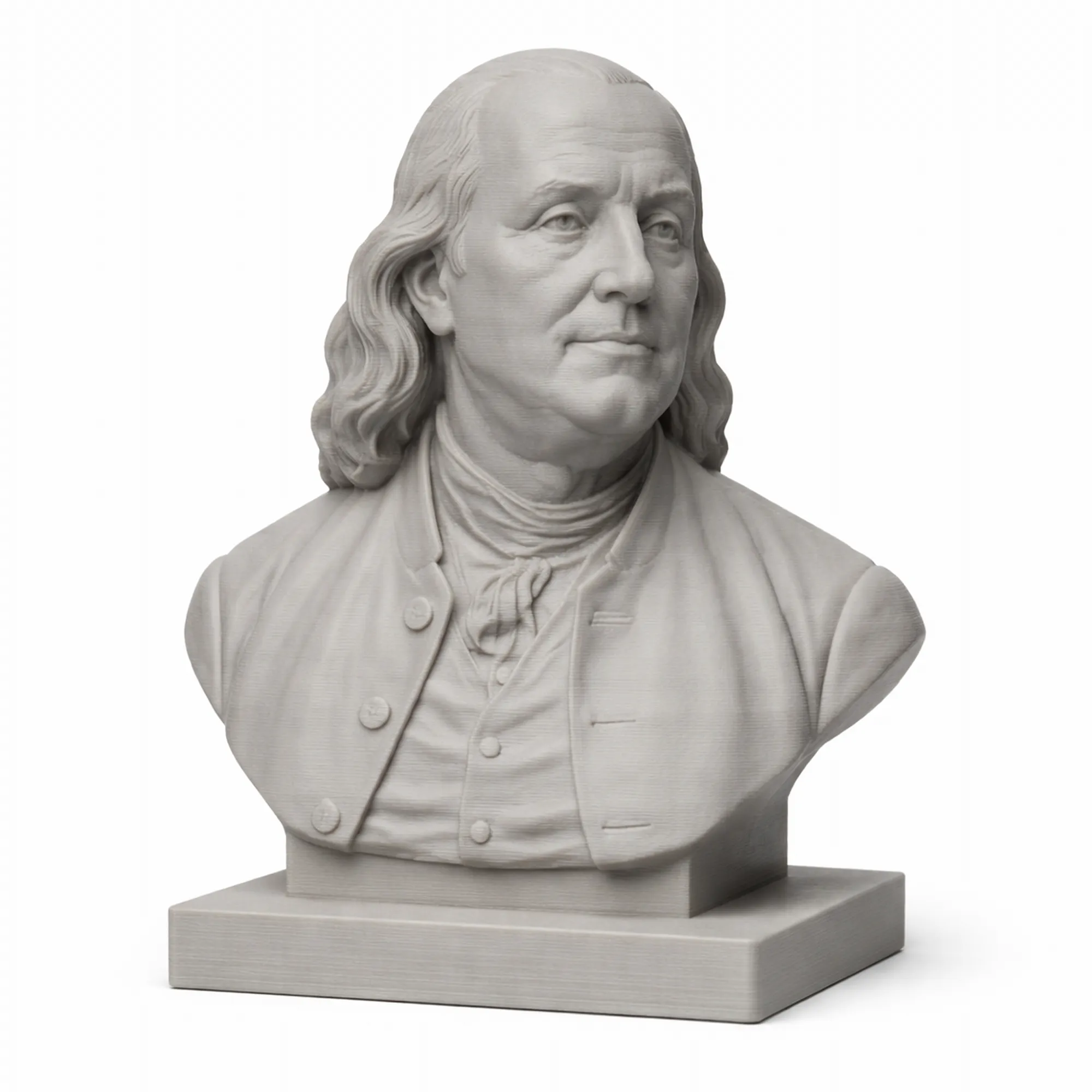Benjamin Franklin Bust 3D Model .c4d .max .obj .3ds .fbx .stl .blend 
