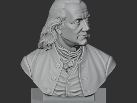 Benjamin Franklin Bust 3D Model
