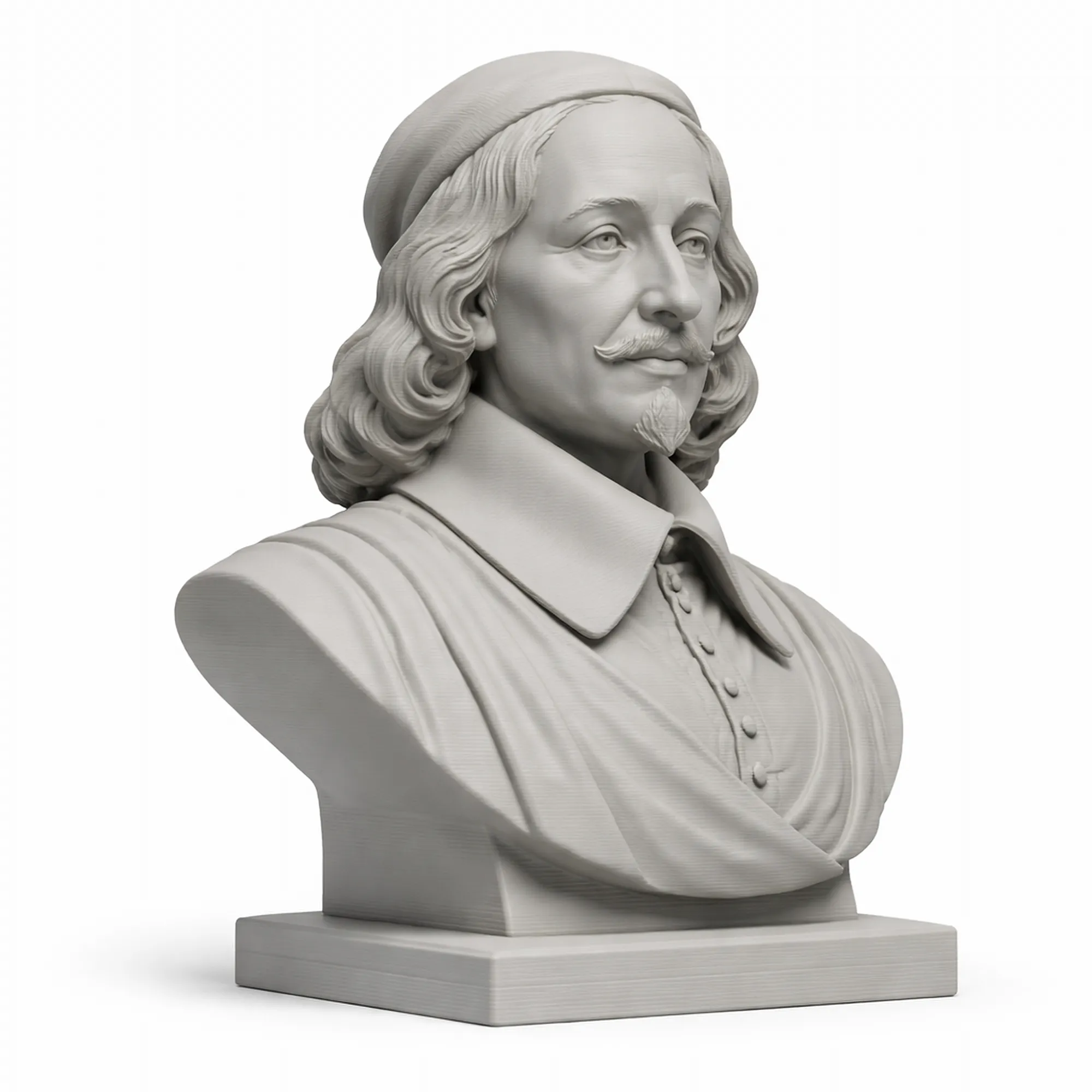 Blaise Pascal Bust 3D Model .c4d .max .obj .3ds .fbx .stl .blend