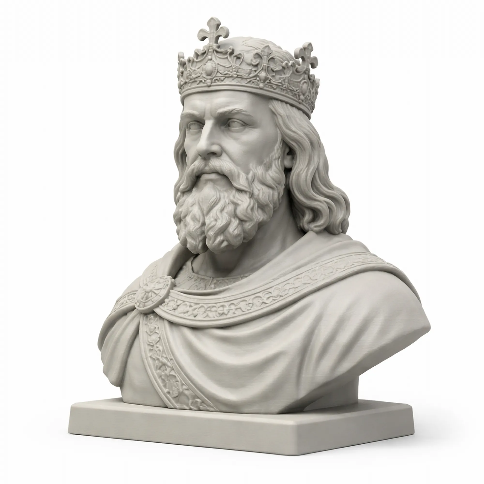 Charlemagne Bust 3D Model .c4d .max .obj .3ds .fbx .stl .blend