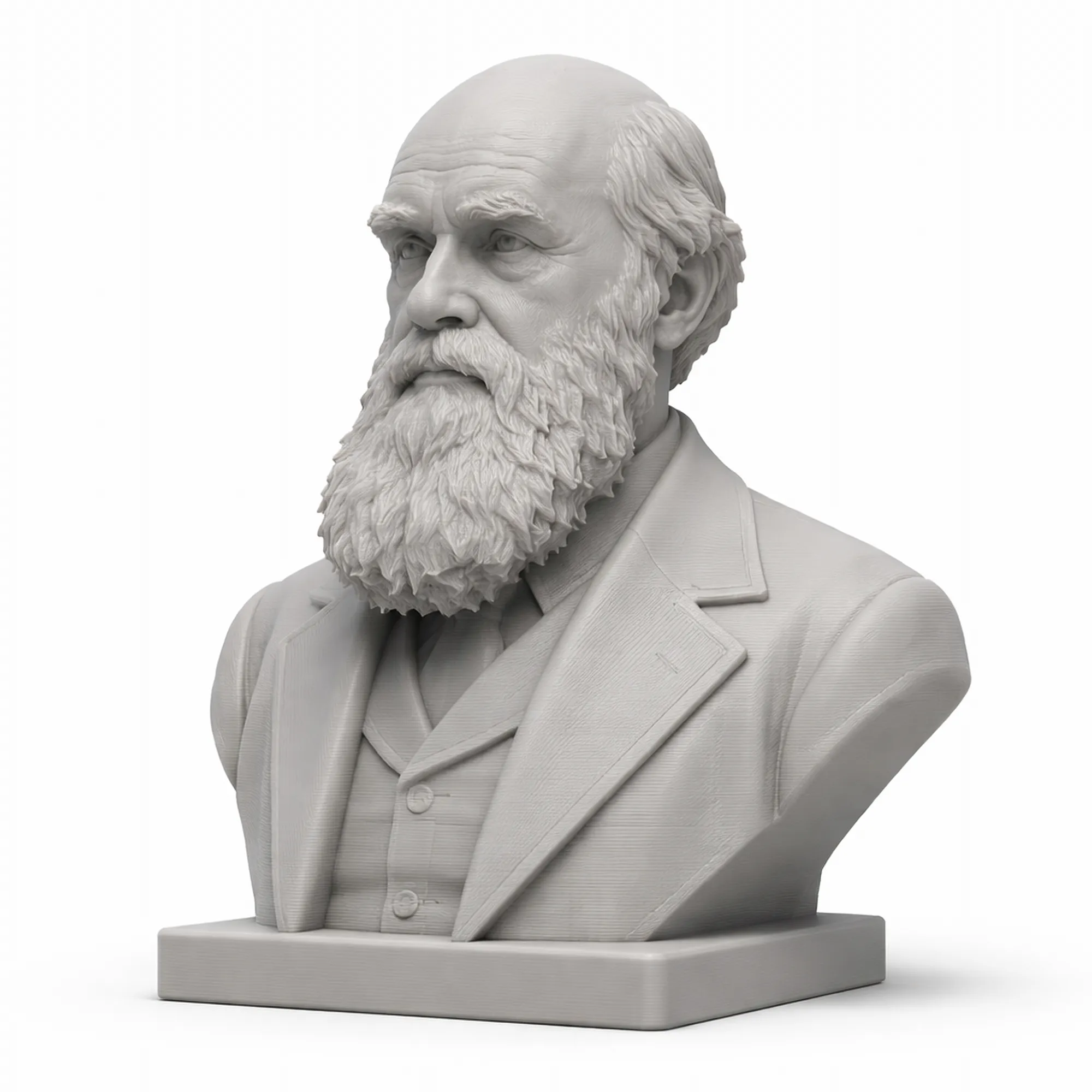 Charles Darwin Bust 3D Model .c4d .max .obj .3ds .fbx .stl .blend 