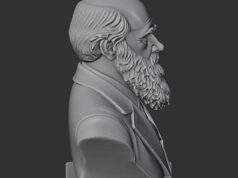 Charles Darwin Bust 3D Model