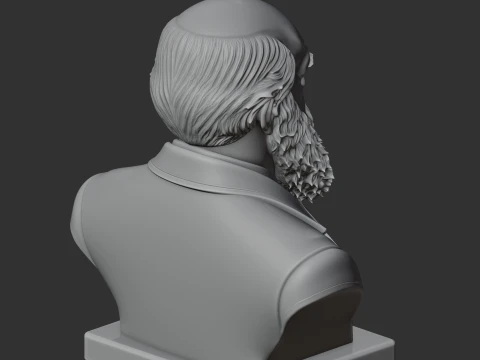 Charles Darwin Bust 3D Model