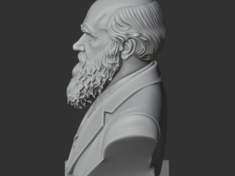 Charles Darwin Bust 3D Model