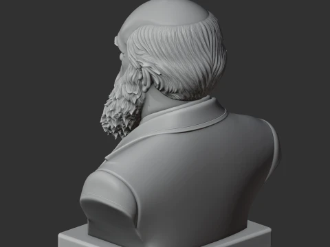 Charles Darwin Bust 3D Model