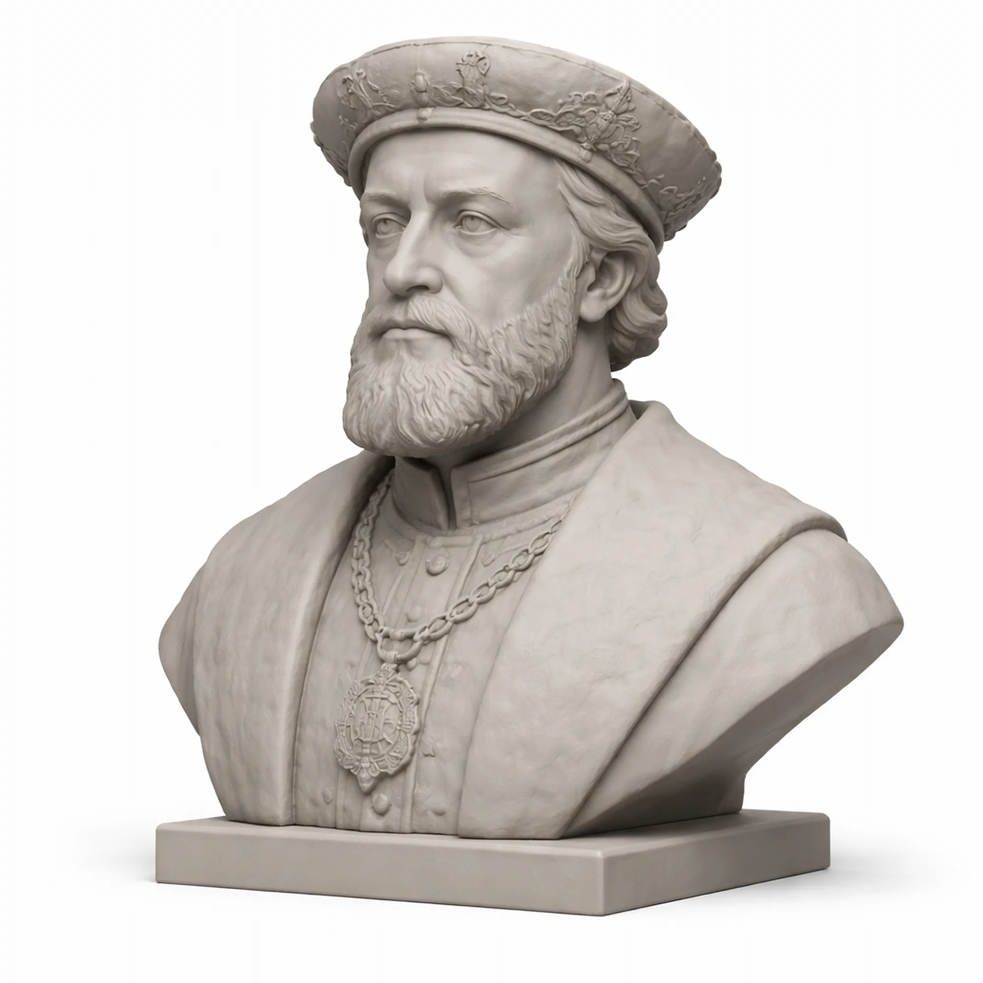 Charles V Bust 3D Model .c4d .max .obj .3ds .fbx .stl .blend 