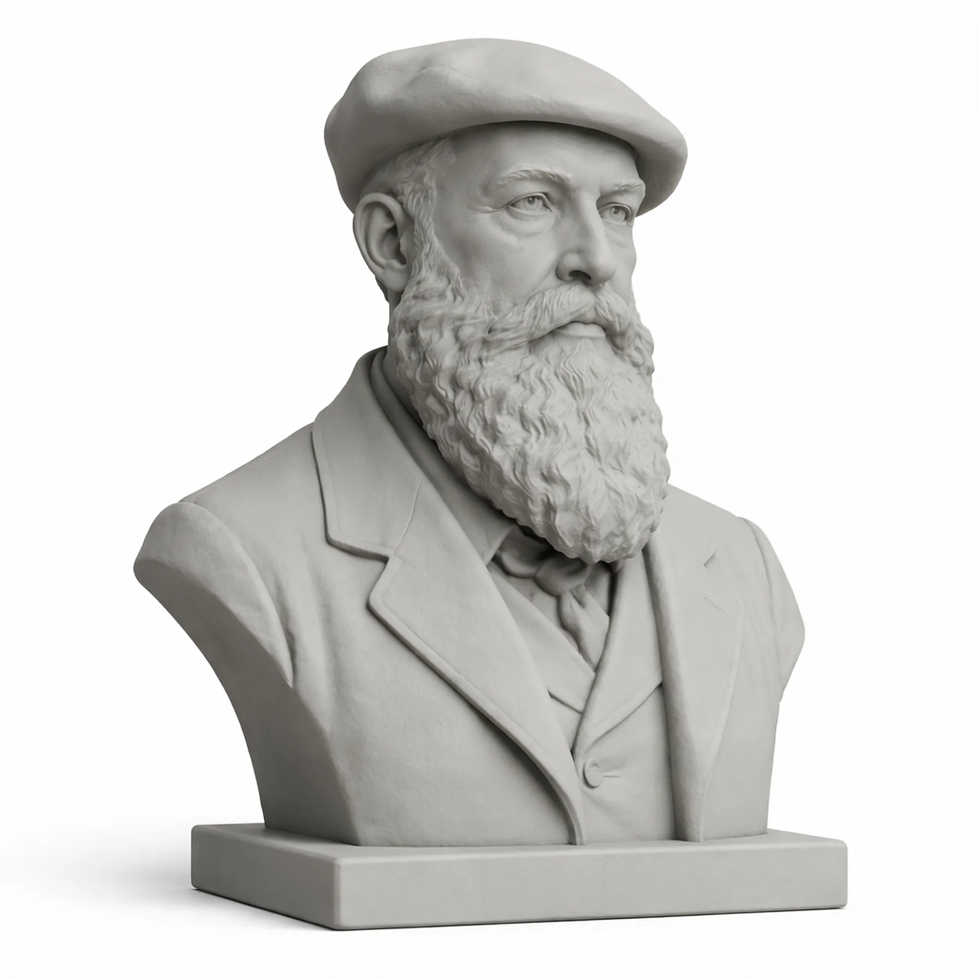 Claude Monet Bust 3D Model .c4d .max .obj .3ds .fbx .stl .blend 