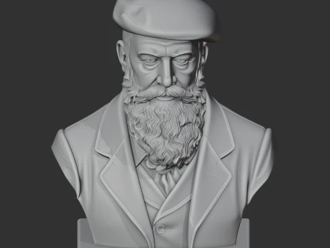 Claude Monet Bust 3D Model