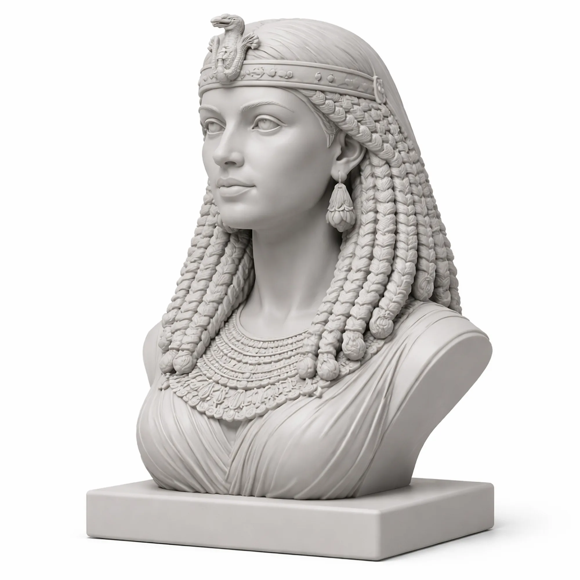 Cleopatra VII Bust 3D Model .c4d .max .obj .3ds .fbx .stl .blend 