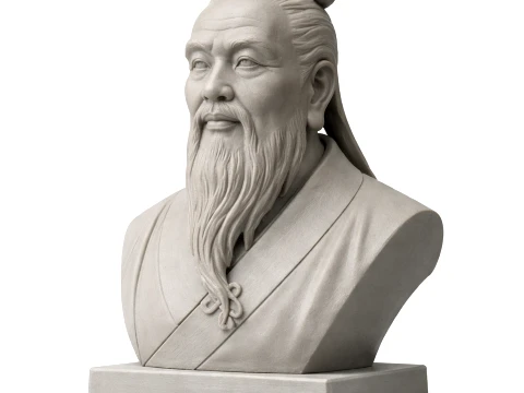 Busto de Confucio Modelo 3D