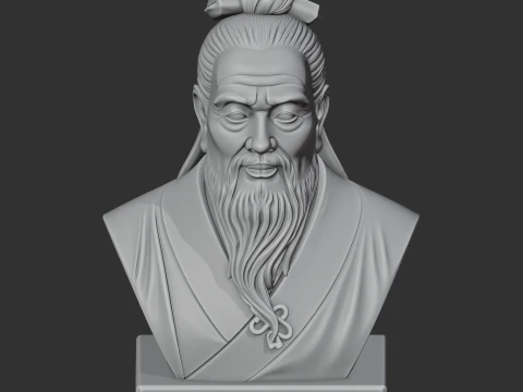 Confucius Bust 3D Model