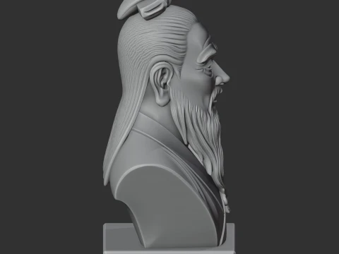 Confucius Bust 3D Model