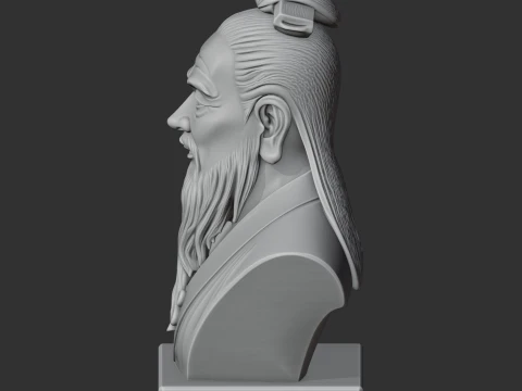 Confucius Bust 3D Model
