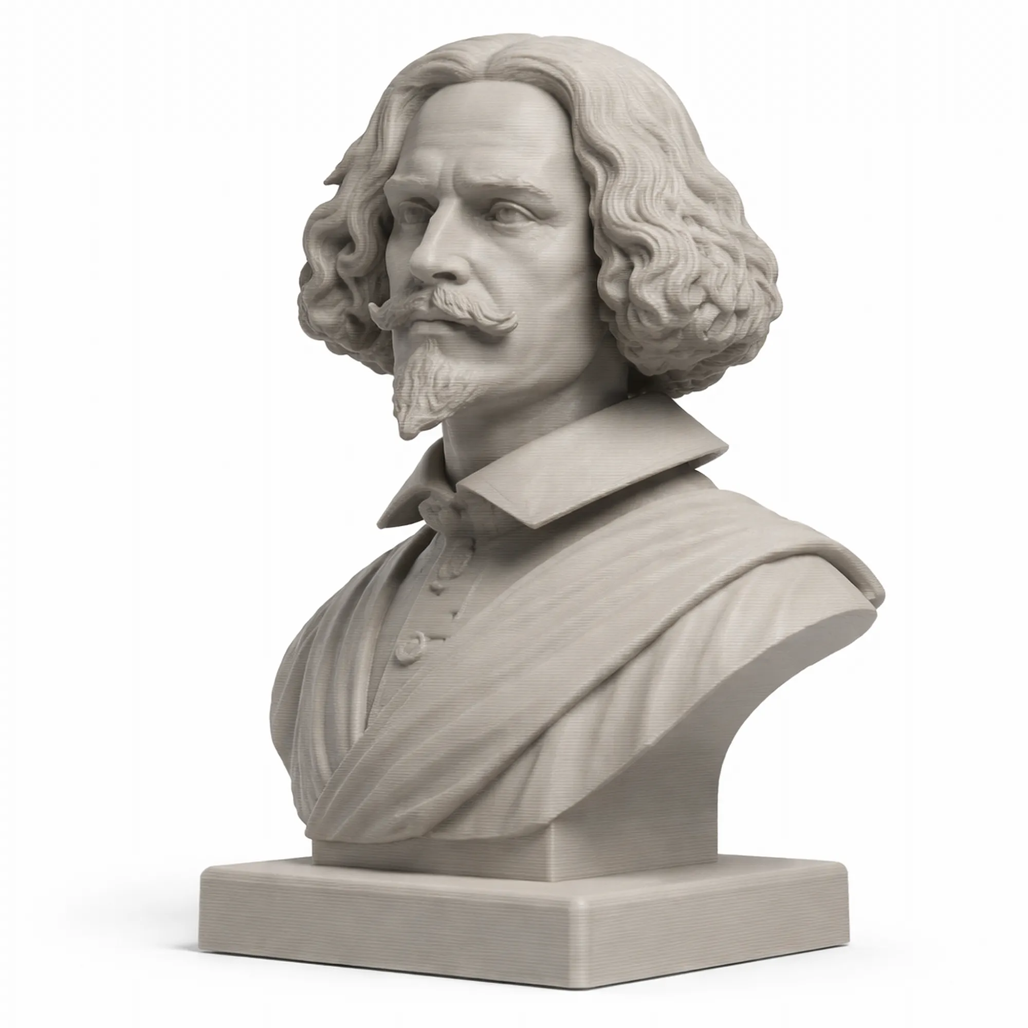 Diego Velazquez Bust 3D Model .c4d .max .obj .3ds .fbx .stl .blend 