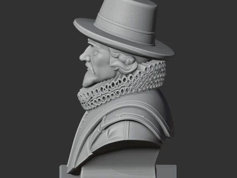 Francis Bacon Bust 3D Model