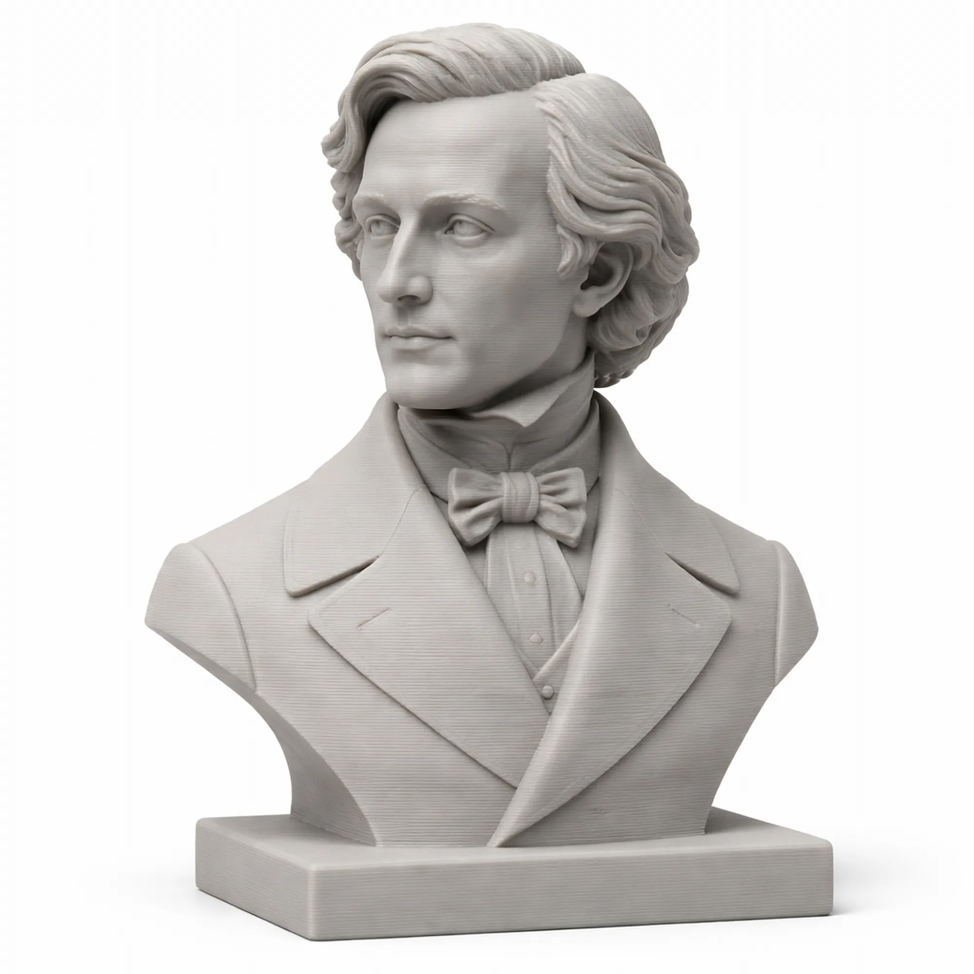 Frederic Chopin Bust 3D Model .c4d .max .obj .3ds .fbx .stl .blend 