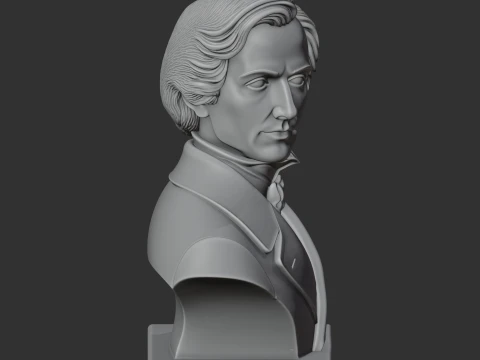 Frederic Chopin Bust 3D Model