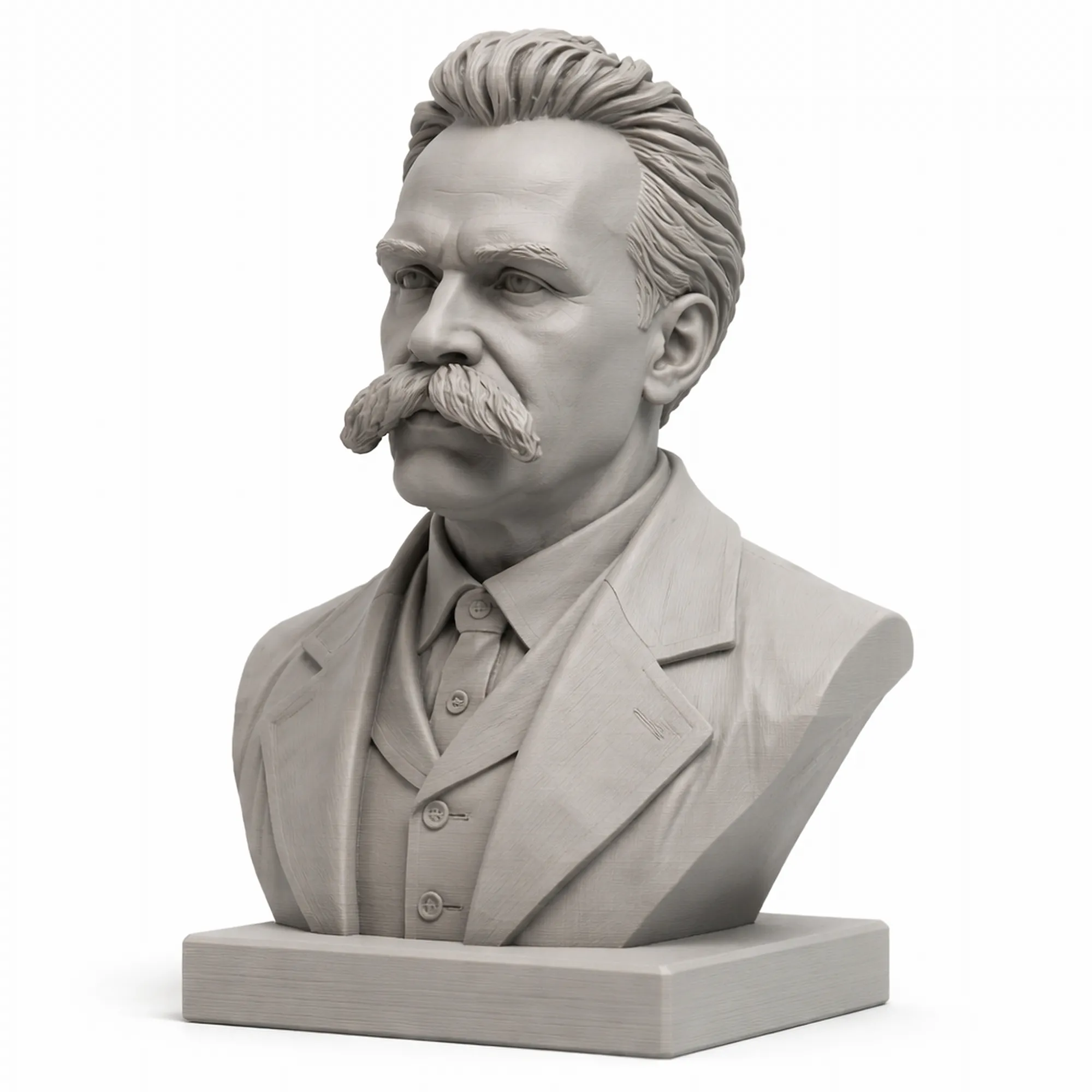 Friedrich Nietzsche Bust 3D Model .c4d .max .obj .3ds .fbx .stl .blend