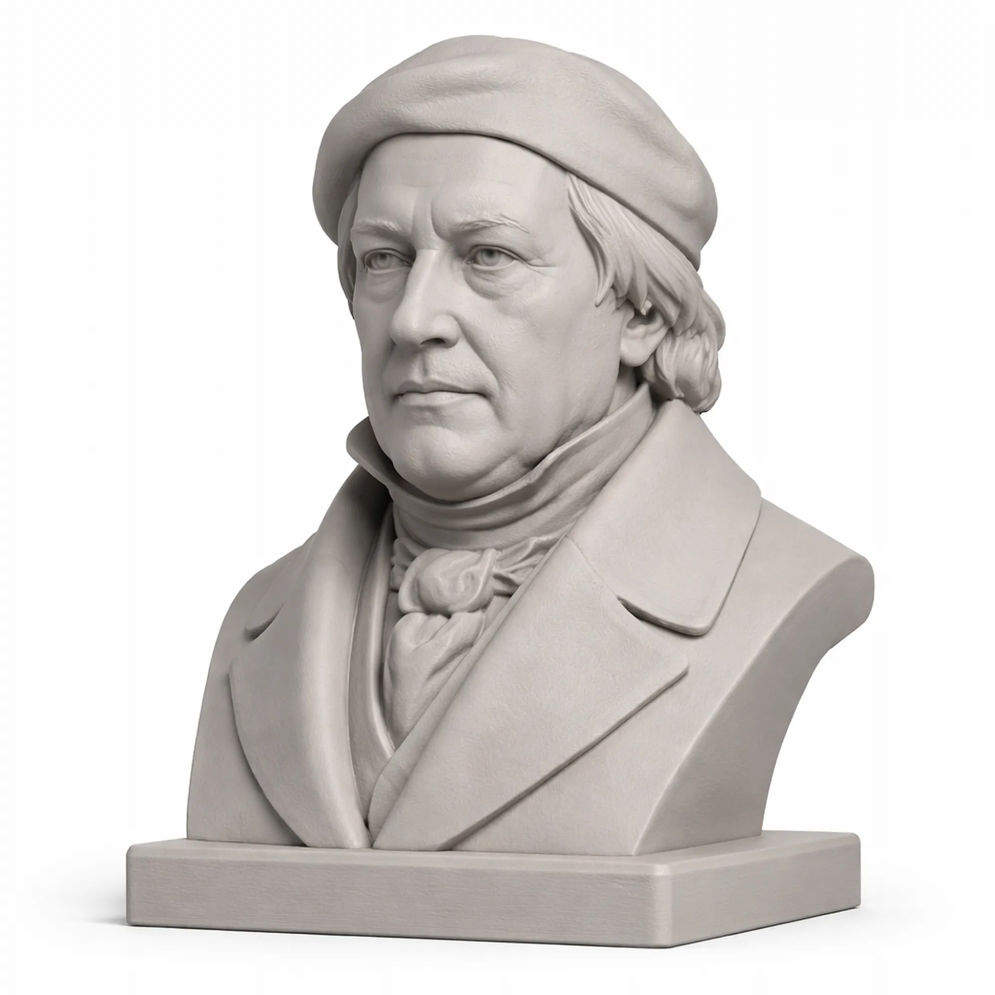 Georg Hegel Bust 3D Model .c4d .max .obj .3ds .fbx .stl .blend