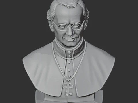 Gregor Mendel Bust 3D Model
