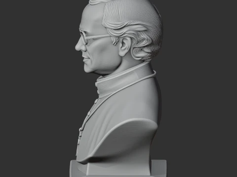 Gregor Mendel Bust 3D Model