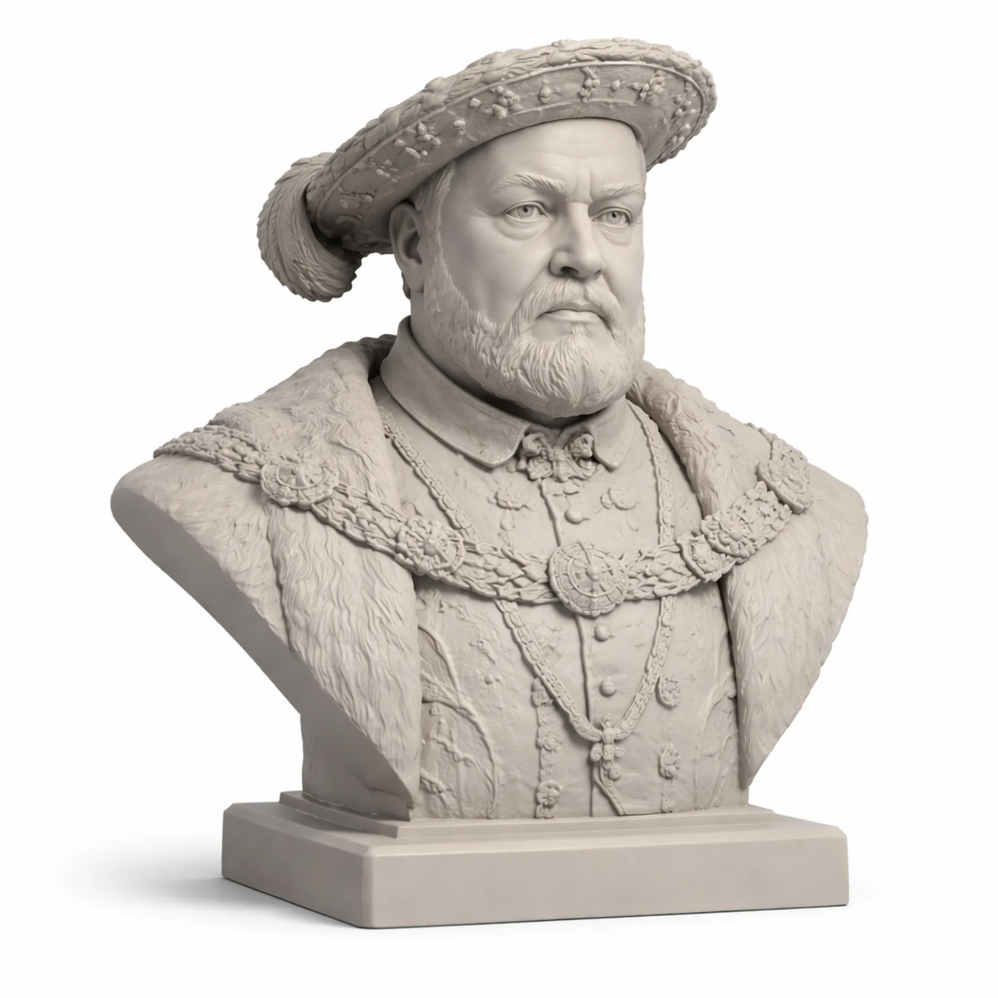Henry VIII Bust 3D Model .c4d .max .obj .3ds .fbx .stl .blend