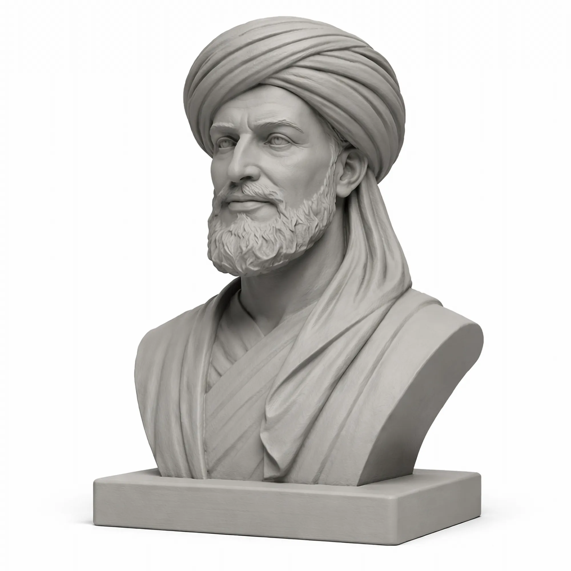 Ibn Battuta Bust 3D Model .c4d .max .obj .3ds .fbx .stl .blend