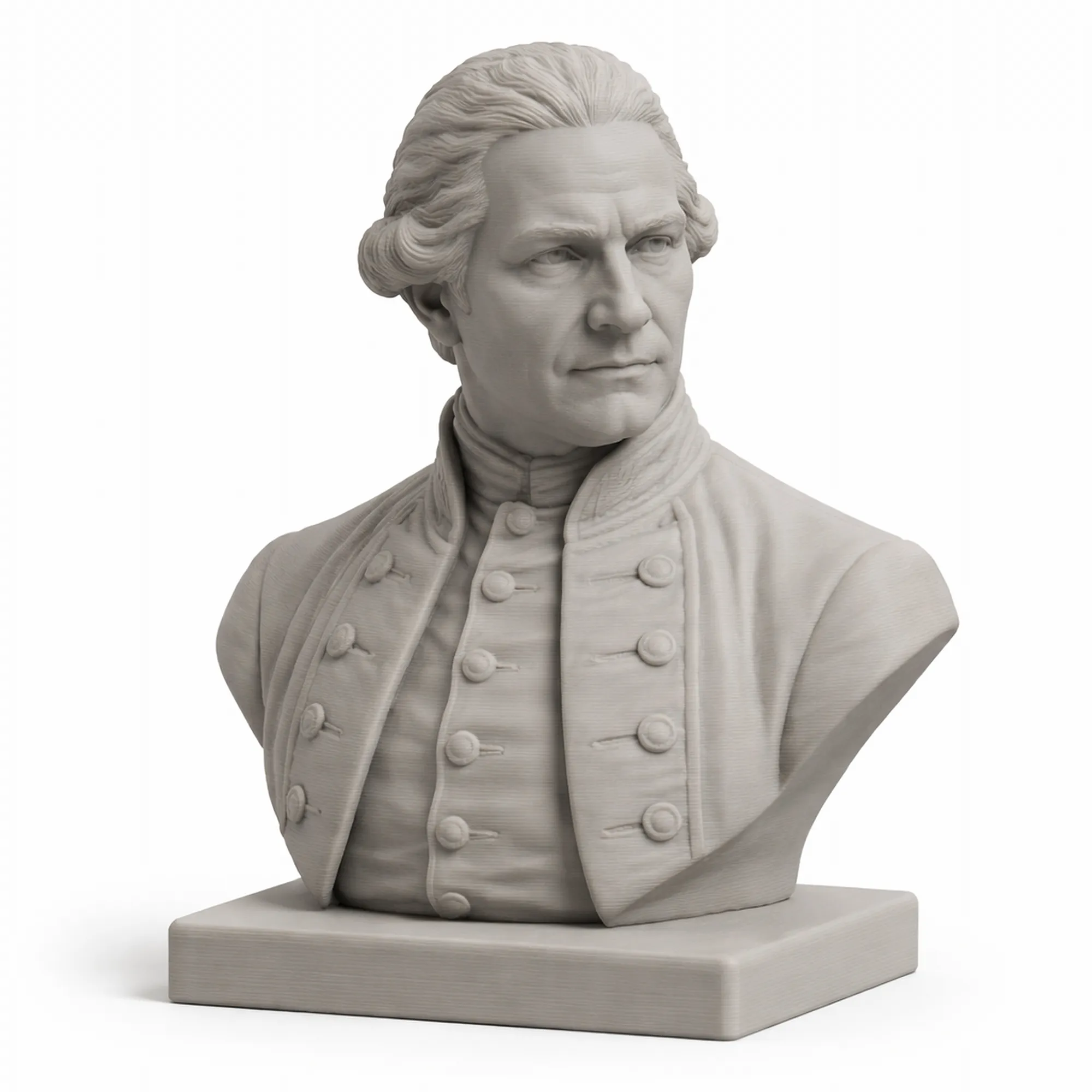 James Cook Bust 3D Model .c4d .max .obj .3ds .fbx .stl .blend 