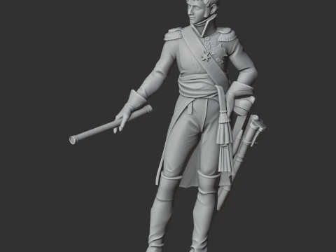 Jean Bernadotte Napoleonic Soldier 3D Model