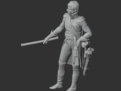Jean Bernadotte Napoleonic Soldier 3D Model