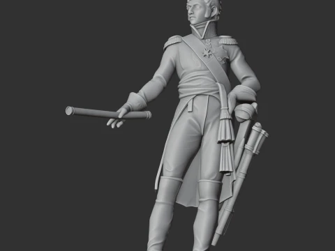 Jean Bernadotte Napoleonic Soldier 3D Model