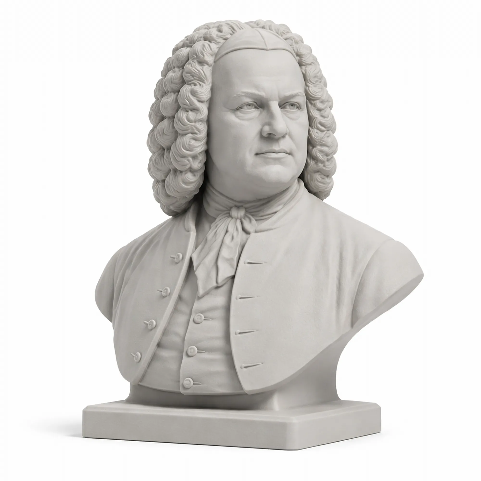 Johann Sebastian Bach Bust 3D Model .c4d .max .obj .3ds .fbx .stl .blend