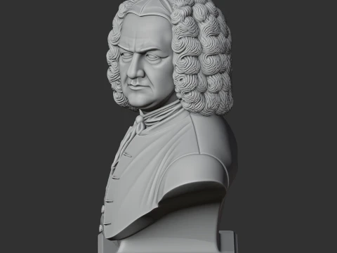 Johann Sebastian Bach Bust 3D Model