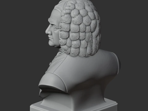 Johann Sebastian Bach Bust 3D Model