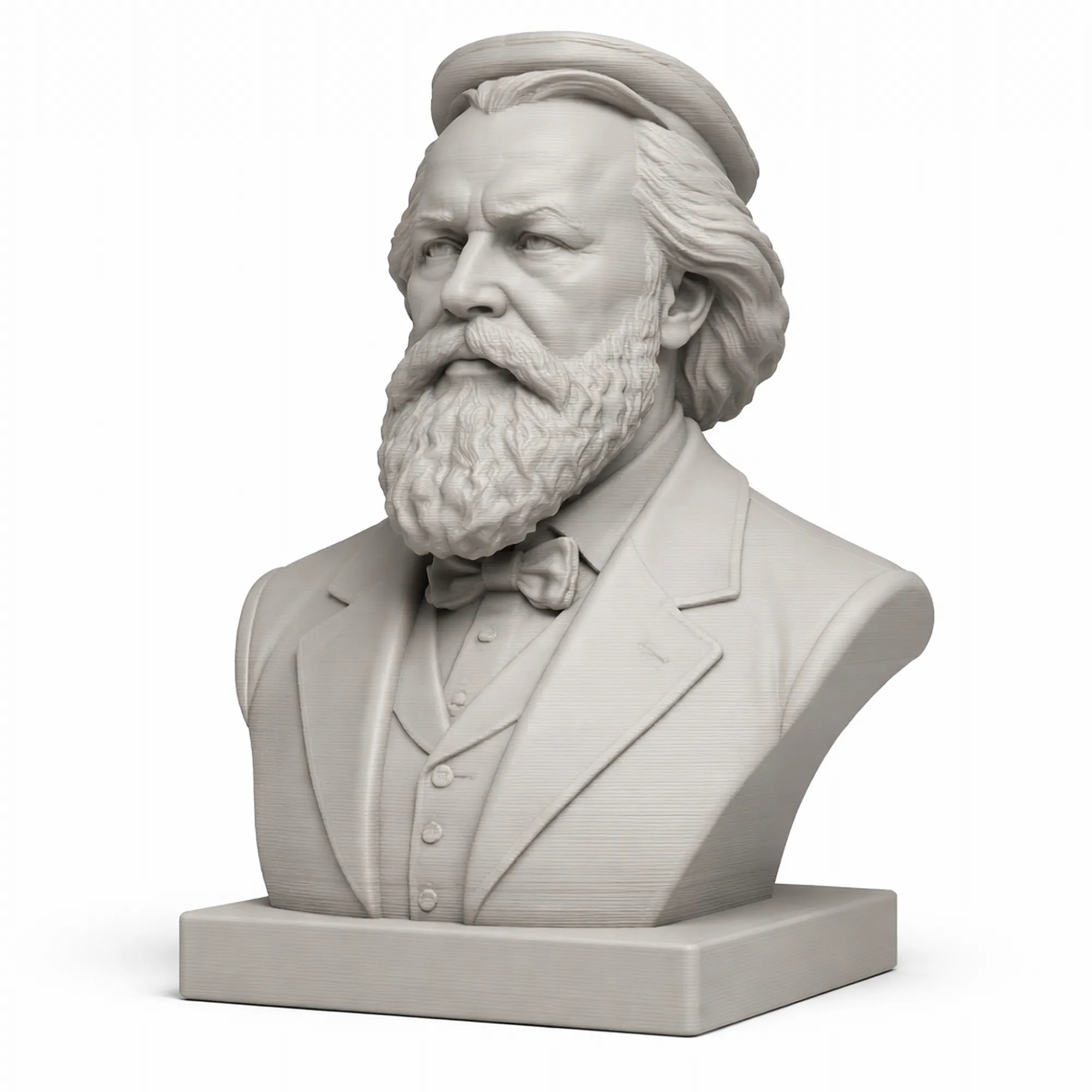 Johannes Brahms Bust 3D Model .c4d .max .obj .3ds .fbx .stl .blend 