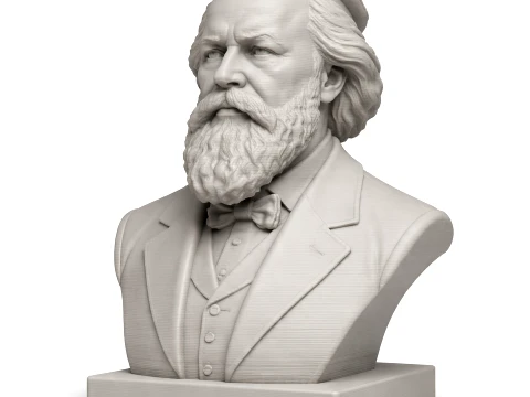 Johannes Brahms Bust 3D Model