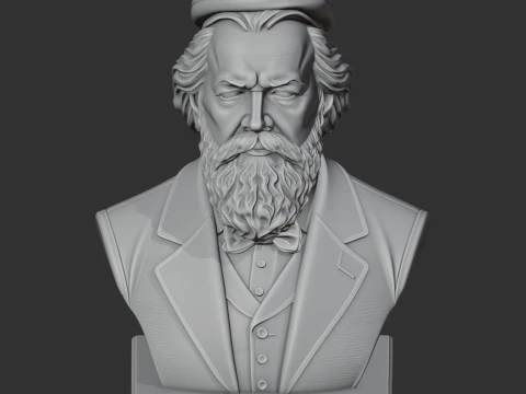 Johannes Brahms Bust 3D Model
