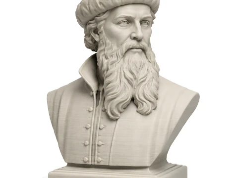 Johannes Gutenberg Bust 3D Model