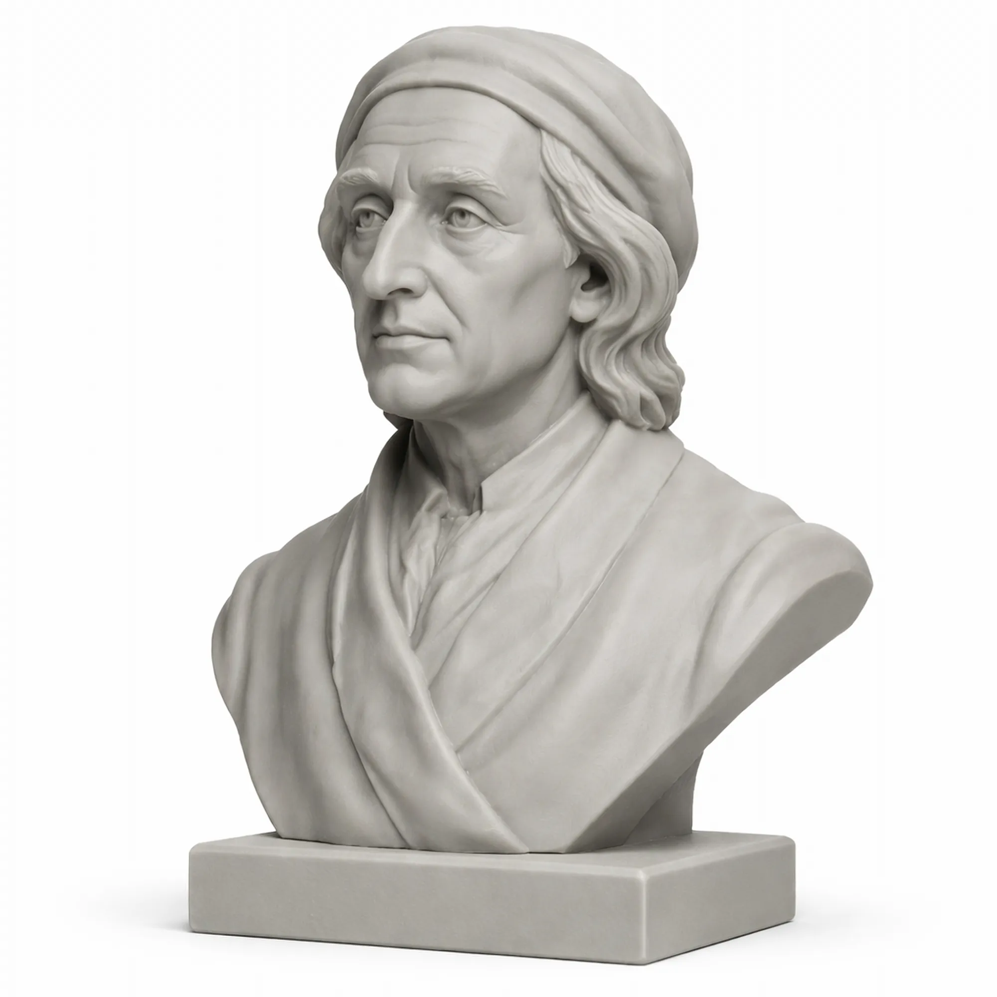 John Locke Bust 3D Model .c4d .max .obj .3ds .fbx .stl .blend 