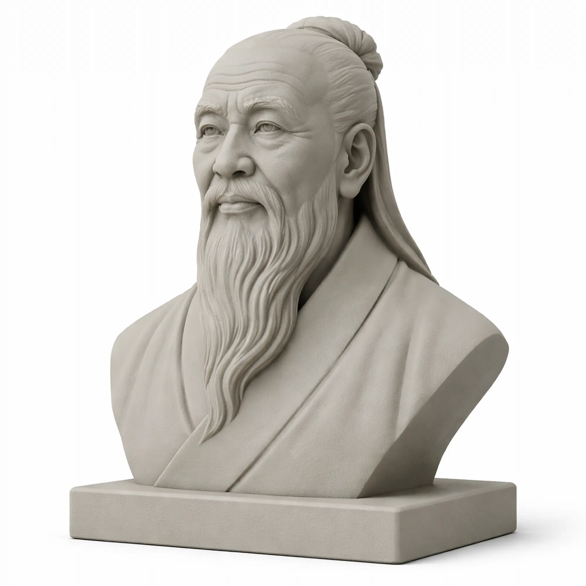 Lao Tzu Bust 3D Model .c4d .max .obj .3ds .fbx .stl .blend 