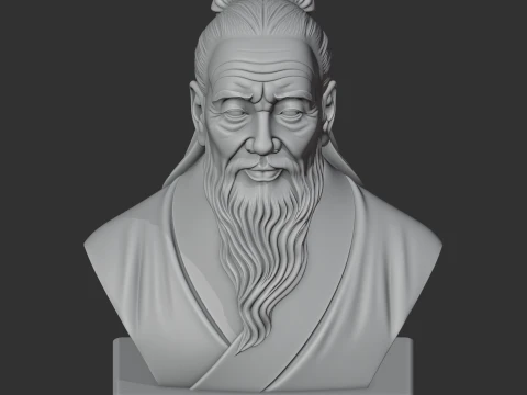 Lao Tzu Bust 3D Model