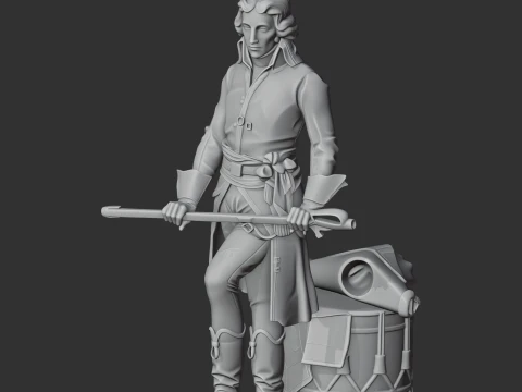 Lazare Hoche Napoleonic Soldier 3D Model