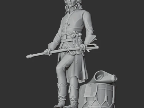 Lazare Hoche Napoleonic Soldier 3D Model