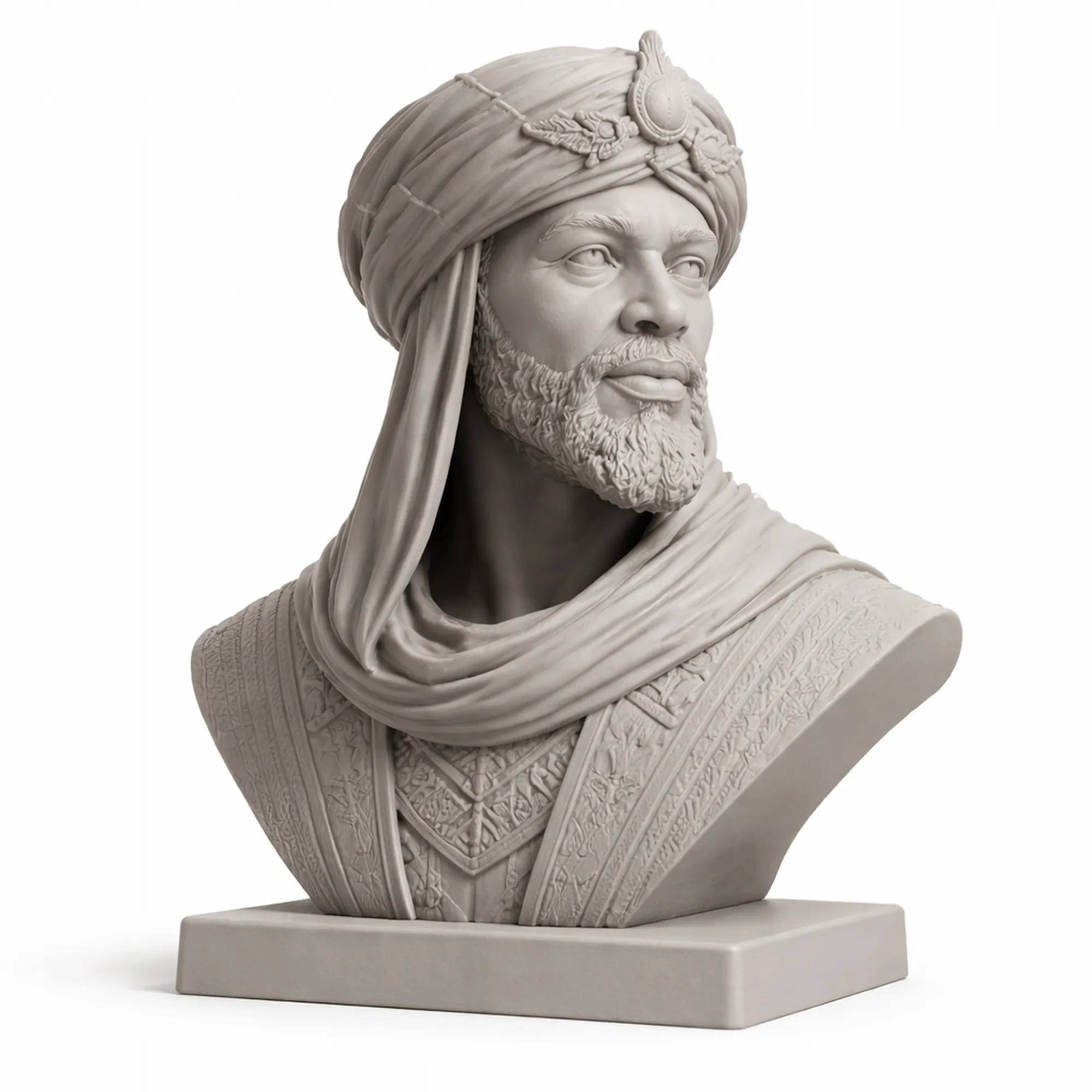 Mansa Musa Bust 3D Model .c4d .max .obj .3ds .fbx .stl .blend 